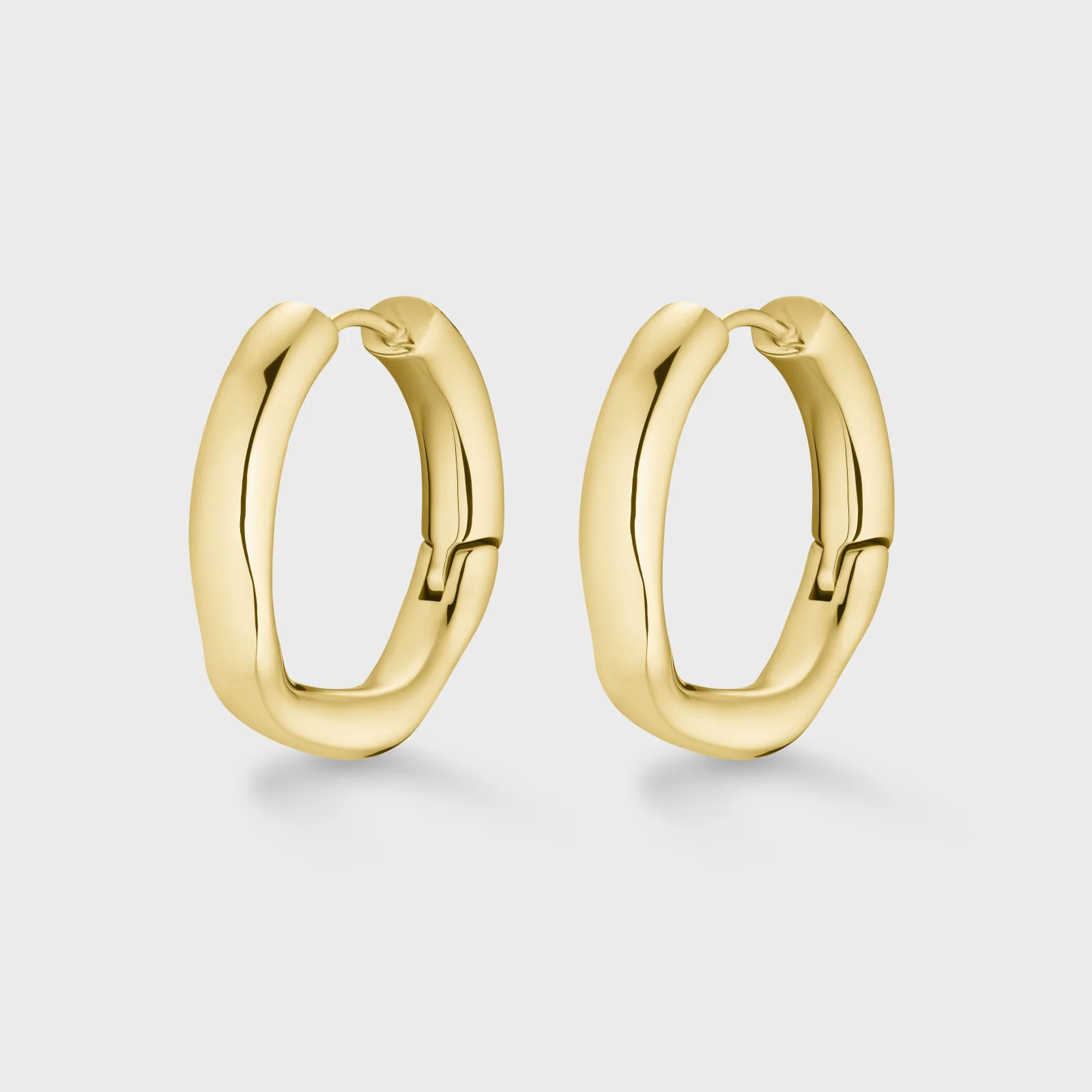 Essentielle Irregular Medium Hoop Earrings, Gold Colour
