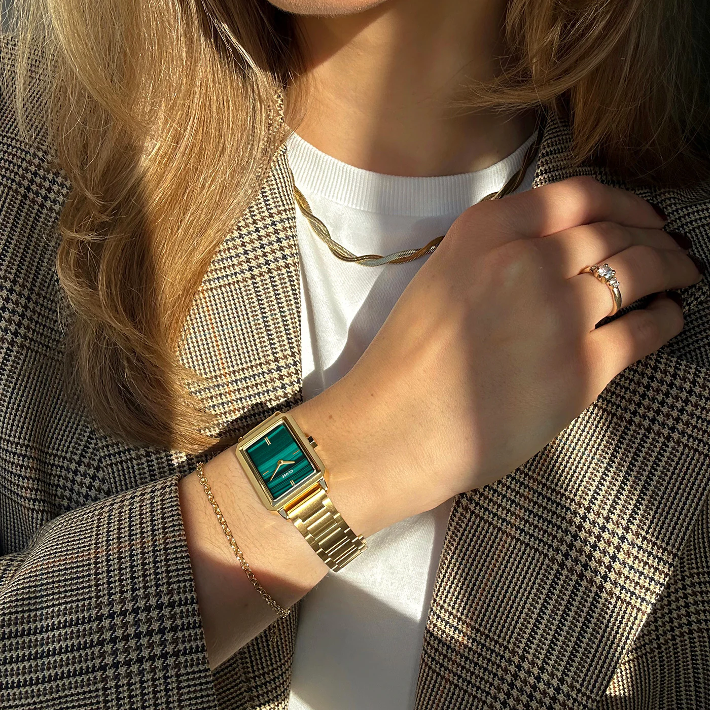 Fluette Watch Steel, Green, Gold Colour - Image 6