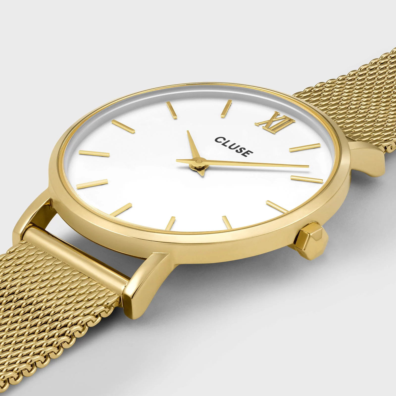 Gift Box Minuit Watch Mesh, White & Flat Snake Bracelet, Gold Colour - Image 4