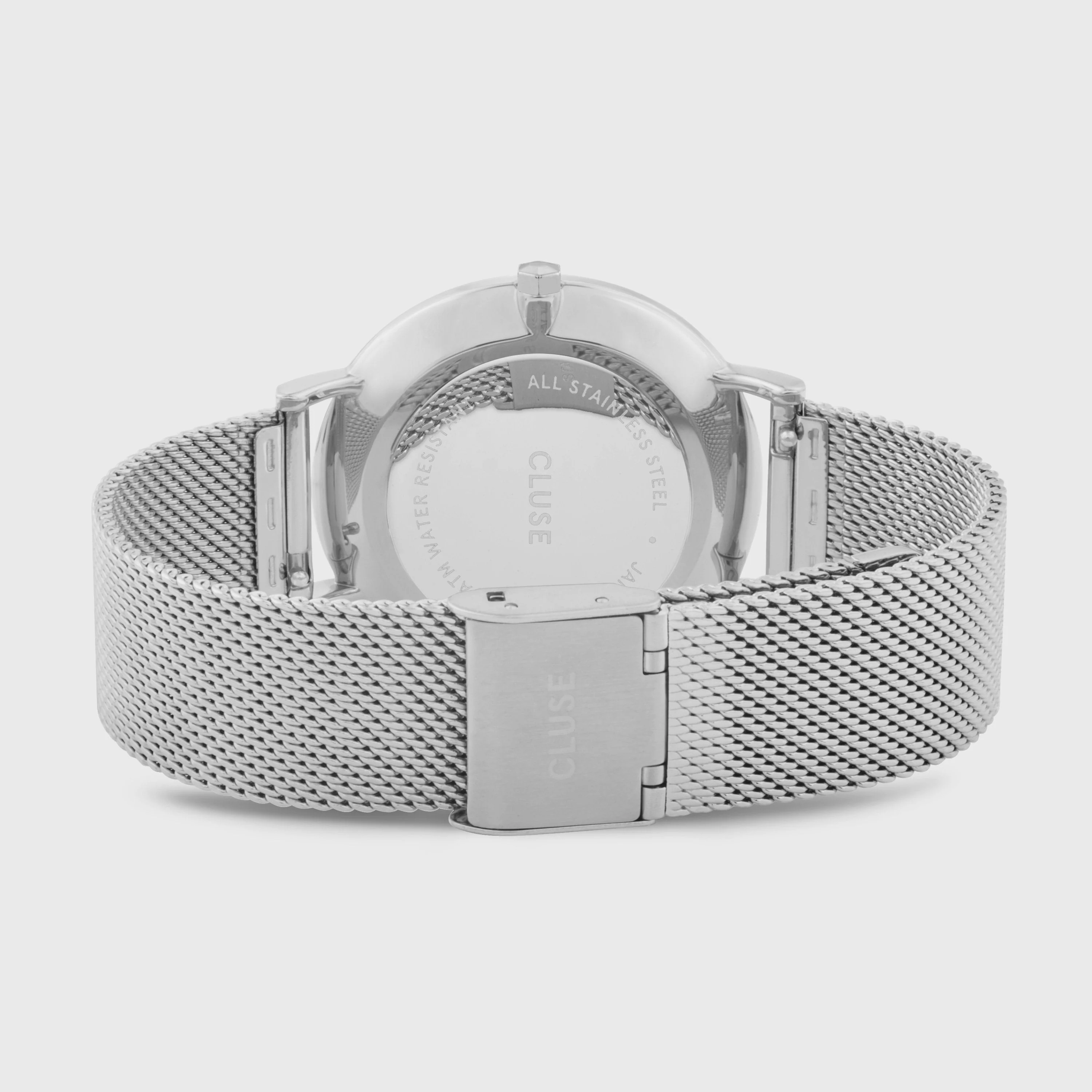 Gift Box Boho Chic Watch Mesh, Silver Colour & Black Leather Strap - Image 6