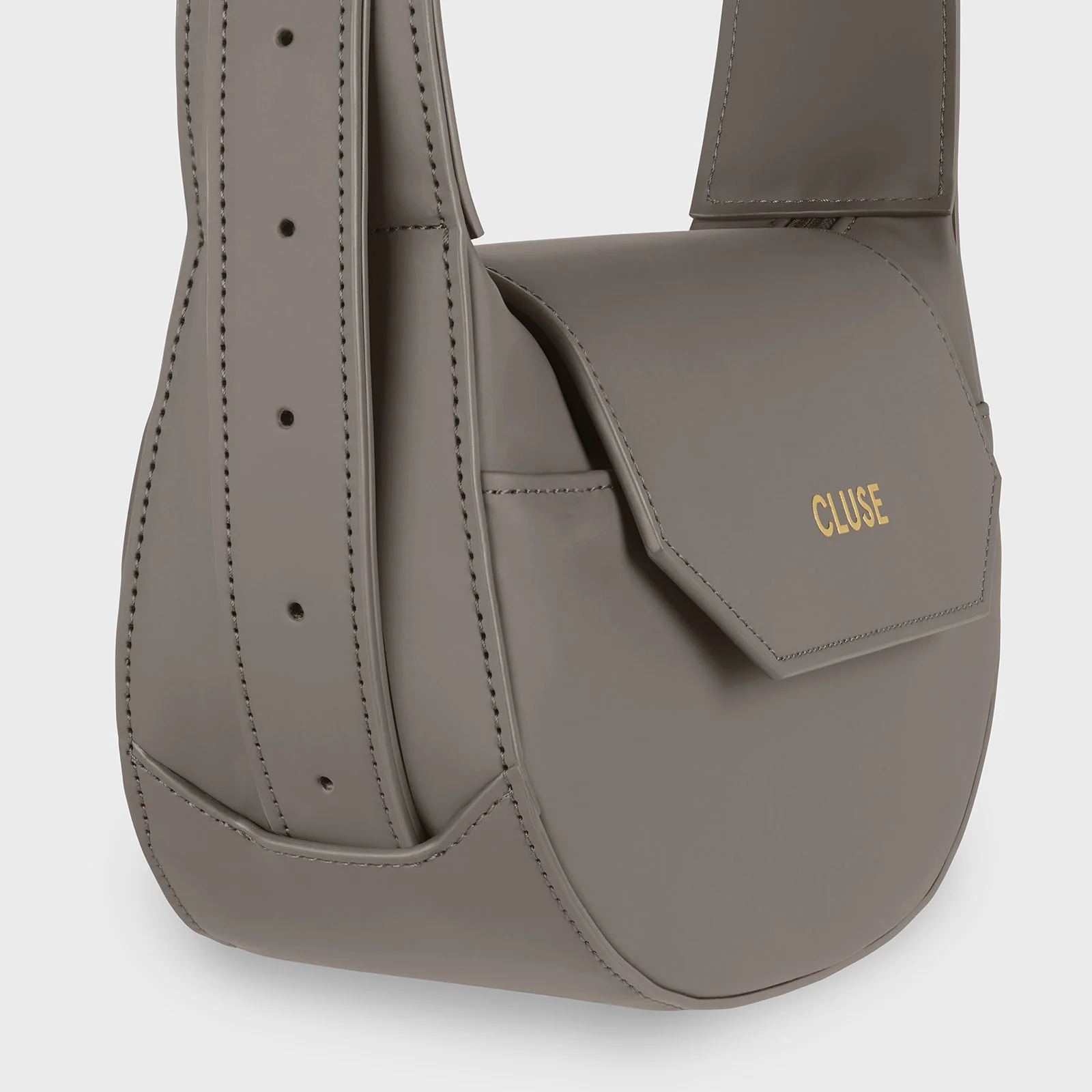 Sacroisé Petite Crossbody Bag, Dark Grey, Gold Colour - Image 5