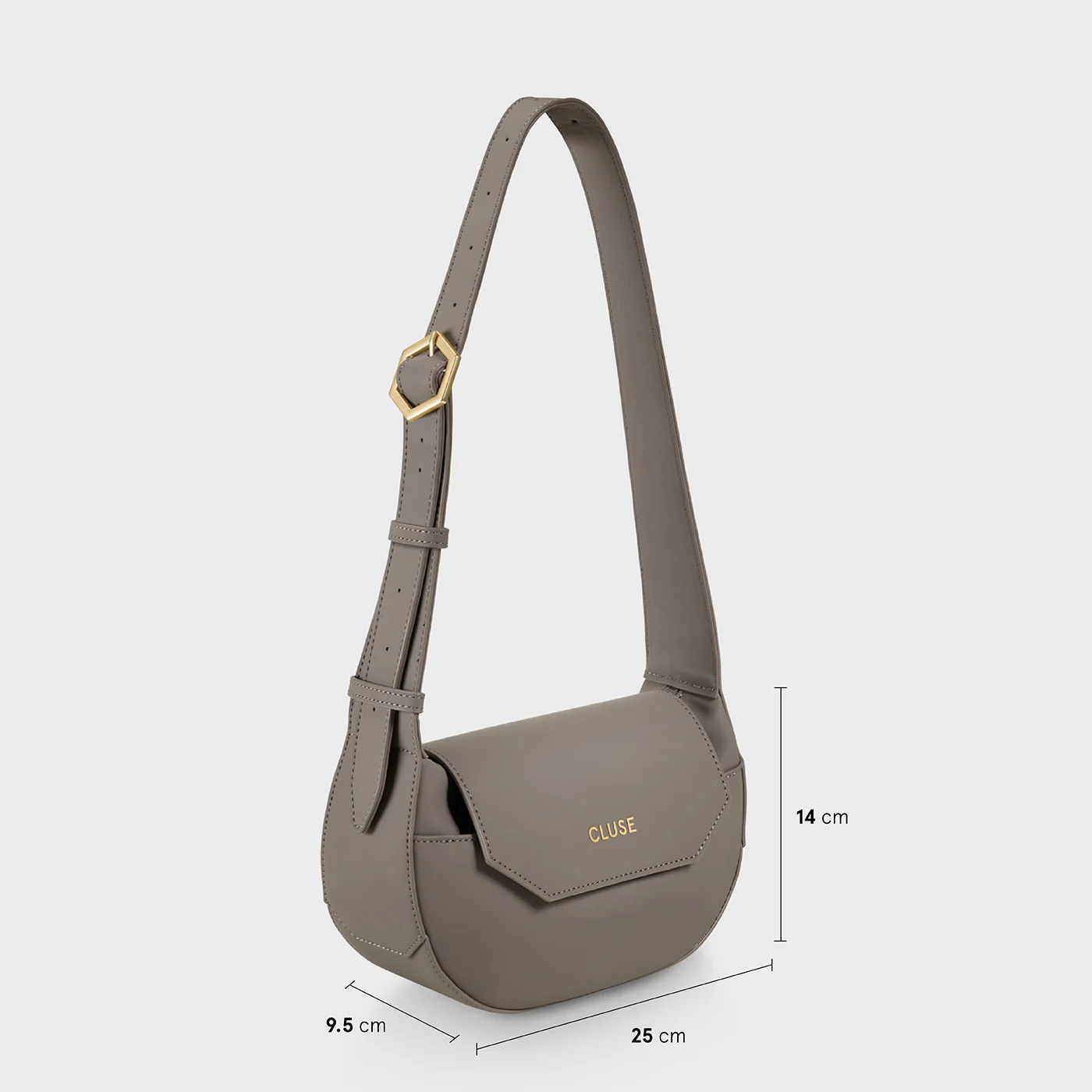 Sacroisé Petite Crossbody Bag, Dark Grey, Gold Colour - Image 7