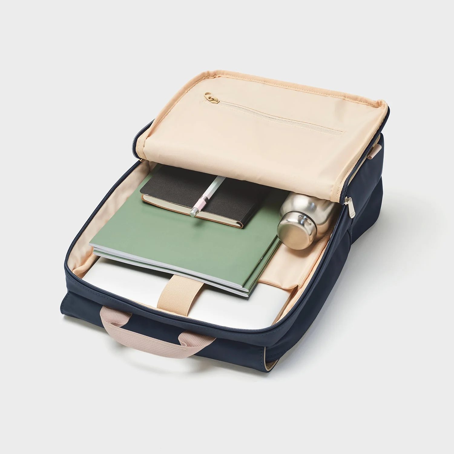 Le Réversible Backpack, Dark Blue Caramel, Silver Colour - Image 7