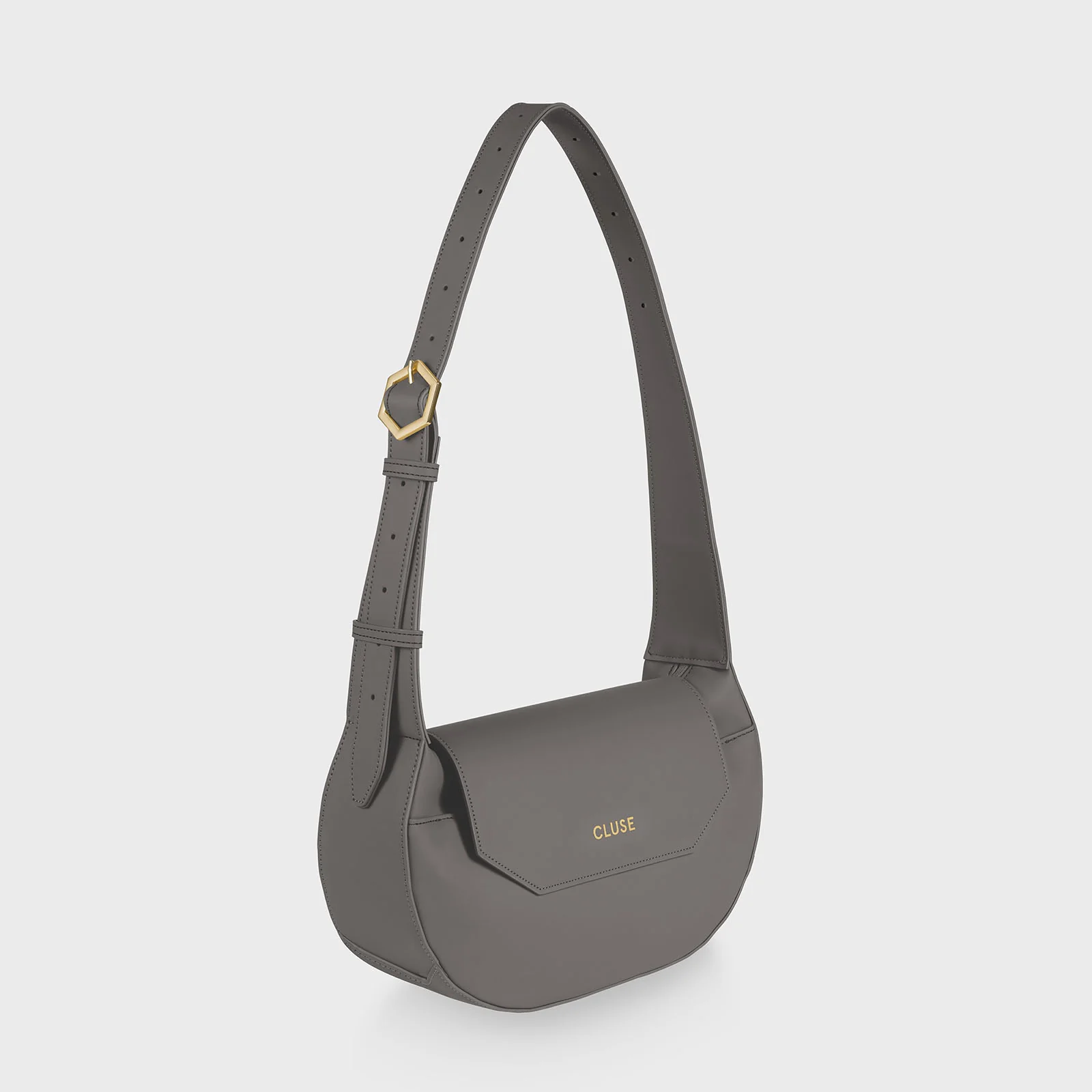 Sacroisé Crossbody Bag, Dark Grey, Gold Colour - Image 2